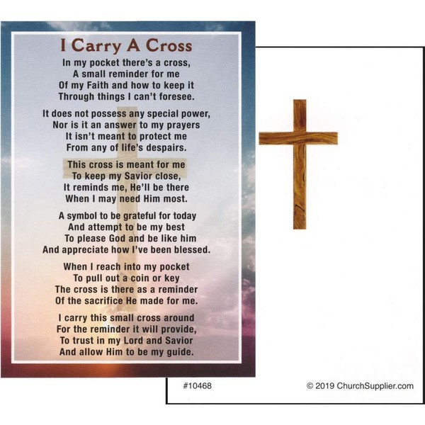 I Carry a Cross Wallet/Pocket Card (Pack of 100)