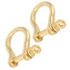 Sunicon 2pcs Metal D-Ring Pure Brass Anchor Shackle Pure Brass