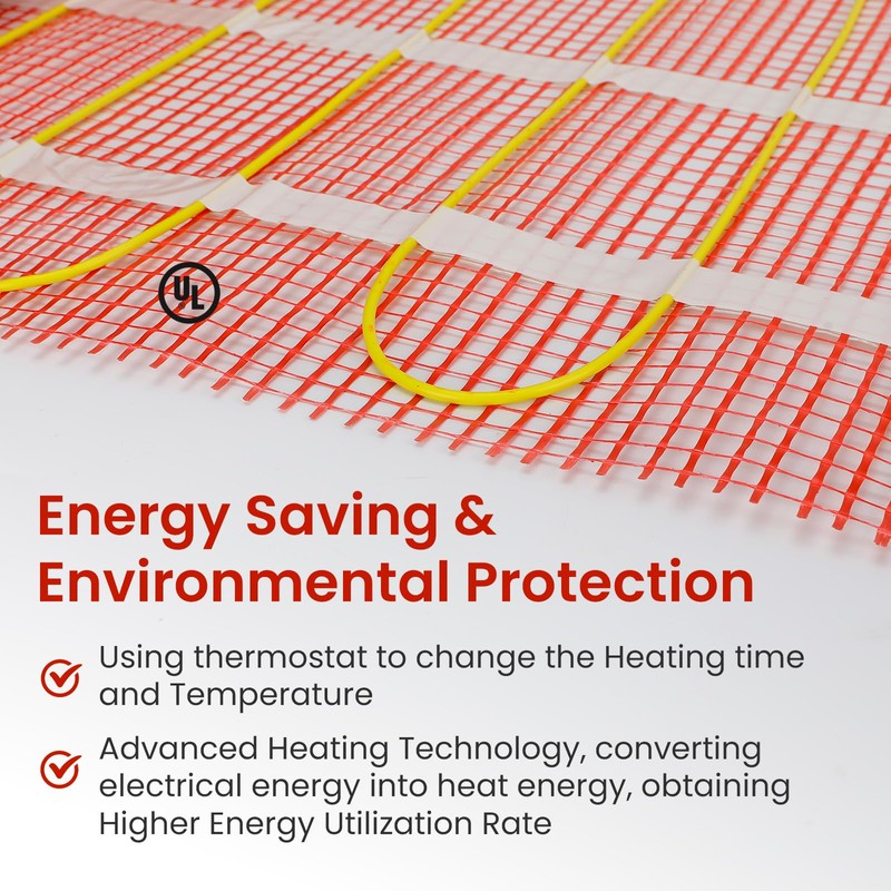 70 sqft HEATIT Warmmat Electric Radiant Self-adhesive Floor Heat Heating