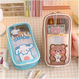 LILOVE Kawaii Pencil Case - Cute Pencil Case Aesthetic for Girls,Large Capacity Pen Pencil Pouch Durable Bag,School Supplies for Teen Girls - Can Holds 60+ pens，Pink Rabbit