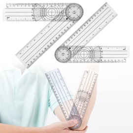 2 Pieces 360° Goniometer Protractor Rotating Medical Goniometer Protractor Transparent Durable Easy to Carry Suitable for Home and Students