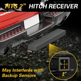 YZONA Universal Hitch Step Trailer for 2" Receivers, 600 lbs Maximum Load, with Pin Clip & U-Bolts Stabilize, Compatible with Pickups Trucks Car SUV Van RV, Anti Slip and Rust Towing Bumper Guard
