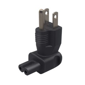 JORINDO NEMA 5-15P to IEC320 C7 AC Power Converter，American Standard 3-pin to Figure-8 Jack Power Converter Plug，L-Shape NEMA 5-15P Male to C7 Female Laptop Power Adapter No Wire Plug