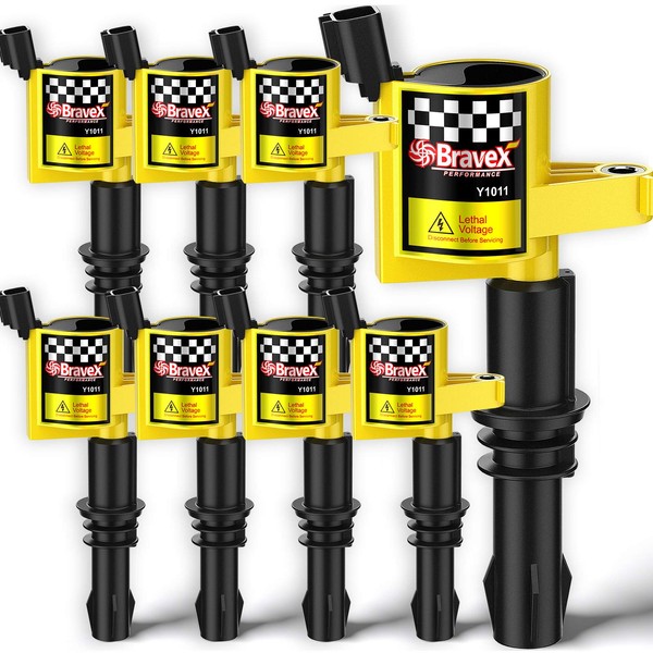 Bravex 8 Pack Straight Boot Ignition Coils 15% More Energy