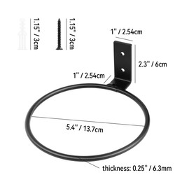 yuntop 2 Pack Flower Pot Holder Plant Holder Ring Wall Flower Pot Holder Ring for Wall Mount, Metal Planter Hooks for Plant Pots Indoor Outdoor, Black (6 Inch)