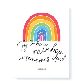 PrintChicks - Rainbow Maya Angelou Quote Print – ‘Be a Rainbow’ Inclusivity Equality Positive Home, School, Office Decor