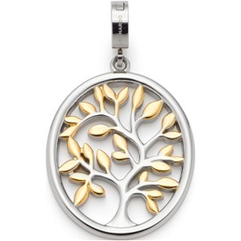 Leonardo Jewels Clip & Mix Milo 023620 Pendant Stainless Steel with Tree of Life in Two-Tone Character Jewellery Gift for Women, Stainless Steel, No Gemstone