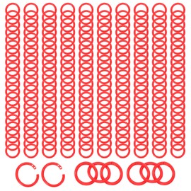 PATIKIL 1.1 Inch Loose Leaf Binder Rings, Pack of 210 Binder Ring Book Rings Plastic Key Rings for Paper Index Card Flash Card Book DIY Scrapbook Notebook Photo Album Office Red