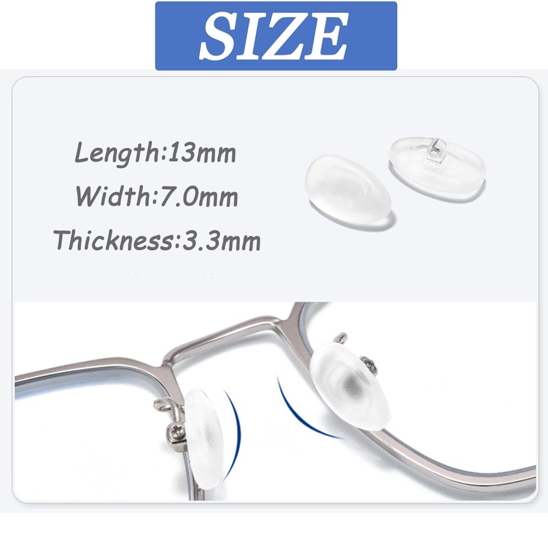 5 Pairs Silicone Screw-in Nose Pads, Soft Anti-Slip Eyeglass Nose