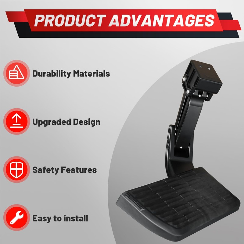 75328-01A Upgraded Rear Bed Step Retractable Bumper Step Compatible with
