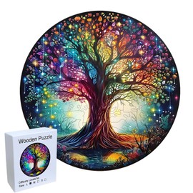 wocpvm Tree of Life Wooden Puzzle Adult Wooden Puzzle for Children from 10 Years Wooden Puzzle Tree of Life with Gift Box Tree Wooden Puzzle for Home Decoration and Gifts (28 x 28 cm)