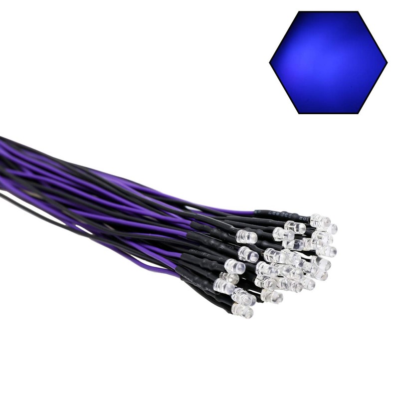 EDGELEC 30pcs 12 Volt 3mm UV LED Lights Emitting Diodes