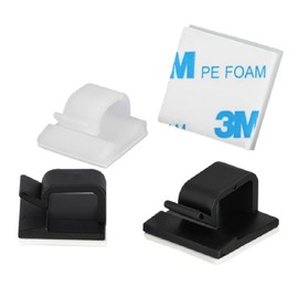 50PCS Electrical Cord Management Adhesive Cable Wire Clip Wire Clips Wall，Used for Cars, Offices, and Homes Cable Clips Cord Organizer (Black, Small)