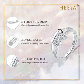 Fidget Rings for Anxiety Women, Sterling Silver Fidget Ring April Birthstone Ring, Silver Anxiety Rings for Women Girls, Jewellery April Birthstone Gifts Birthday Gifts