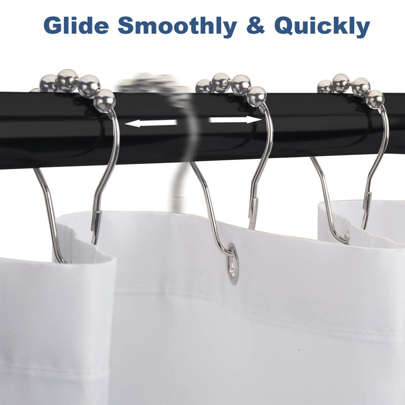 Final Friday 12 Shower Curtain Hooks Rust Proof, Bathroom Set
