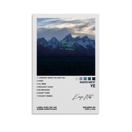 NEWTRASI Kanye West Poster Ye Album Cover Music Poster 30x45cm Unframed