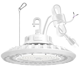 LED UFO High Bay Light 200W White, High Bay LED Lights 30,000LM 0-10V Dimmable High Bay LED Shop Lights, 5' Cable with US Plug, Hanging Hook, Safe Rope, ETL Listed for Warehouse Factory Barn Shop