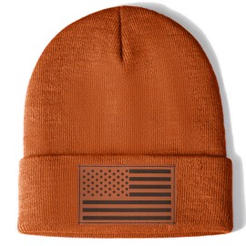 American Flag Beanie Hat Cap Reddish Brown for Men Women USA Tactical Police Army Military Gear Hat Patriots Republican Beanie Gifts