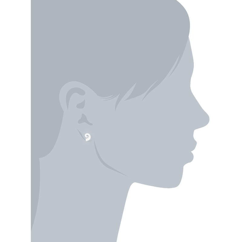 Vinani OSF Spiral Stud Earrings Oval Brushed Sterling Silver 925,