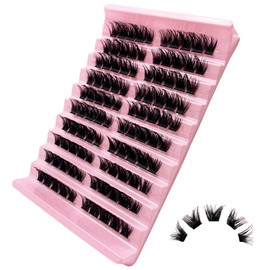 GGOKOK Lash Clusters Wispy DIY Lash Extension 8-16mm Eyelash Clusters 100 pcs Natural Cluster Lashes Individual Lashes at Home D Curl Fluffy Eyelash Extensions(D10)