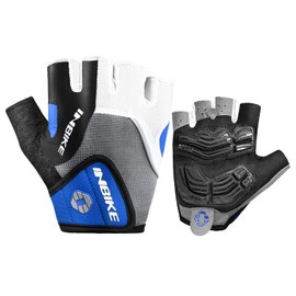 INBIKE Cycling Gloves Half Finger Men Women Summer Cycling Gloves Short Gel Breathable Non-Slip Mountain Bike Gloves for Cycling MTB Blue, M