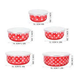 Gadpiparty 5pcs Enamel Covered Bowl Vintage Soup Basin Refrigerator Containers Enamel Noodle Bowl Enamel Basin Camping Bowl Chinese Bowls Ramen Bowl Lunch Accessory Metal Child Plastic Salad