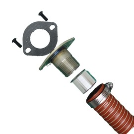 GenExhaust for Champion Generator 2-hole round #80 cover plate 1-1/2" silicone tubing exhaust extension (1-1/2" (1') EX)