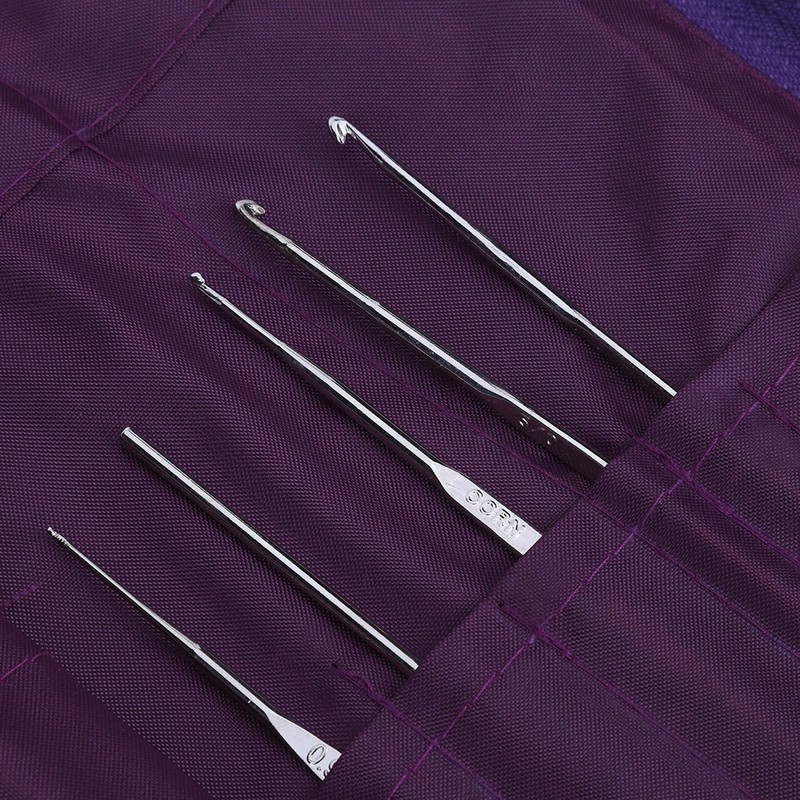 Steel Straight Circular Knitting Needles Crochet Hook Weave Tool Set