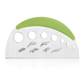 Leaf Stripper Tool, Stainless Steel 2 in 1 Herb Stripper & Chopper with 7 Holes Vegetable Leaf Remover for Thyme Parsley Cilantro Kale