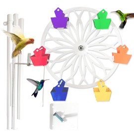 Ferris Wheel Bird Feeder – Unique Rotating Design, Durable Metal Construction, Easy to Fill and Clean, Decorative Outdoor Feeder for Hummingbirds and Wild Birds