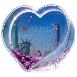 BESTPYSANKY Heart Shape "I Love You" Valentines Clear Acrylic Plastic Water Globe Picture