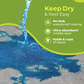 PeapodMats Bedwetting & Incontinence Waterproof Bed Mat - Reusable Underpad. Secure Placement & Breathable. Washable. Enviro Friendly 3x5 (Light Gray) Mattress Protector & Pee Pad for Kids & Adults