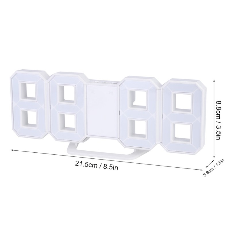 3D LED Digital Clock Bedroom Desktop Snooze Alarm Clock Home