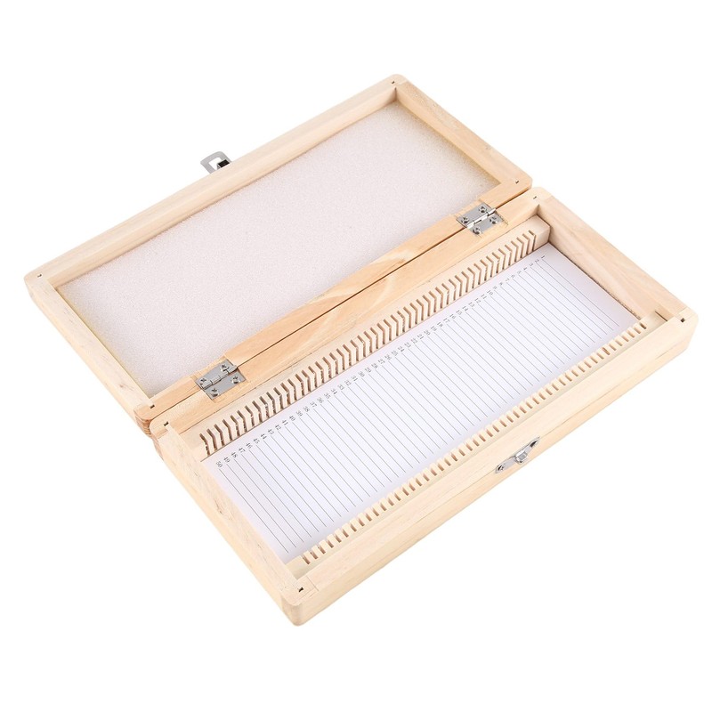 Lyaciomn Wooden Slide Storage Box, Holds 50 Slides, Microscope Slide