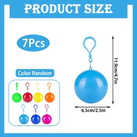 7 Pcs Poncho Waterproof Adult, Festival Poncho Waterproof Adult, Compact and Portable,for Outdoor Emergency,Travel,Camping and Events (Random Color) Red