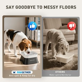 PAWGETHER® No Spill Water Bowl for Dog 2L/68oz Splash Proof Slow Drinking Dog Bowls on Vehicle Travel No Drip Slow Water Bowl for Messy Drinkers