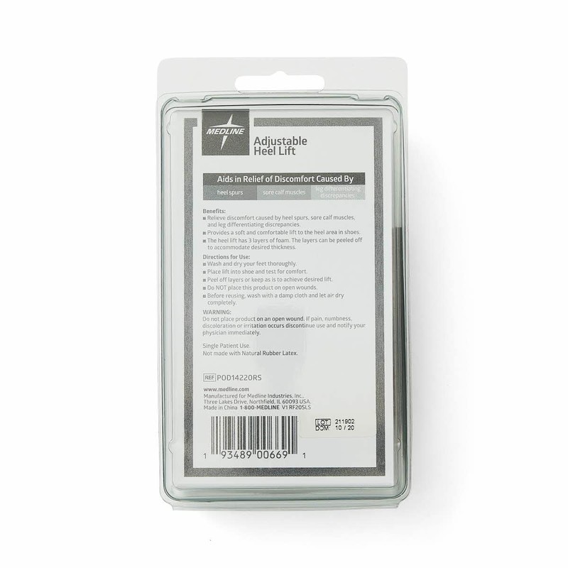 Medline Adjustable Heel Lift, Size S, Tan