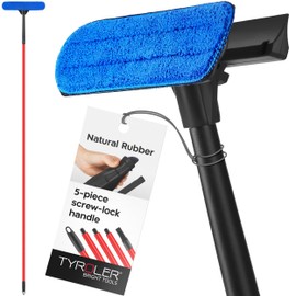Tyroler Professional Window Squeegee for Home, 12"-80" Long Squeegee for Window Cleaning, 2-in-1 Window Cleaning Squeegee Kit, Indoor & Outdoor Window Cleaner Tool for High Windows & Glass (12"-80")