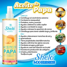 Aceite de papa 265 ml, aclara axilas y repara cabello dañado con romero                                                                               