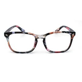 Thin Plastic Horn Rim UV Blue Light Computer Eye Protection Glasses Floral