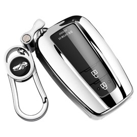 Smart Key Case, Keyless Entry, Made of Premium TPU Material, Shock Resistant, Scratch Resistant, Waterproof, Fashionable Smart Key Holder, Silver