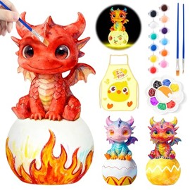 Paint Your Own Dragon Lamp Kit, Arts and Crafts for Kids Ages 8-12, DIY Dragon Toys Tap Night Light, Arts and Crafts for Kids 4-6, Painting Kit Birthday Gifts for Girls Boys Ages 3 4 5 6 7 8 9 10 11+