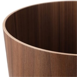 BISOZER Wood Trash Can, Round Stackable Wastebasket, Natural Wood Garbage Recycling Bin for Bathrooms, Powder Rooms, Kitchens, Home Offices (B-Dark Wood)