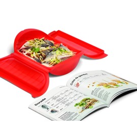 Lékué Steam Box Set for 3.4 People + Spanish Recipe Book