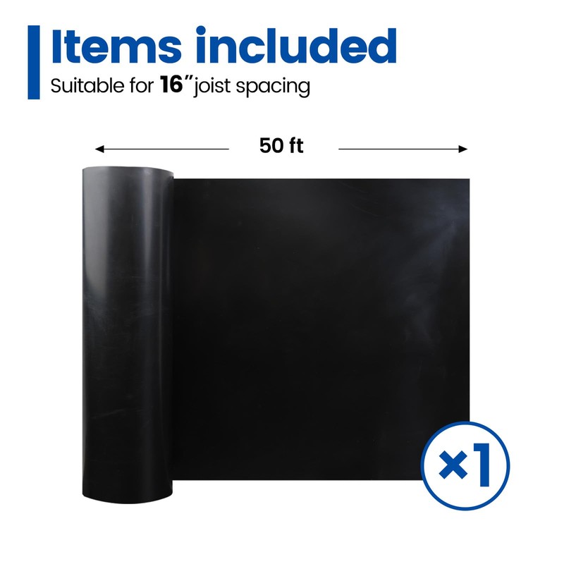 Muzata 1PCS 50FT Black Under Deck Drainage System Trough HDPE