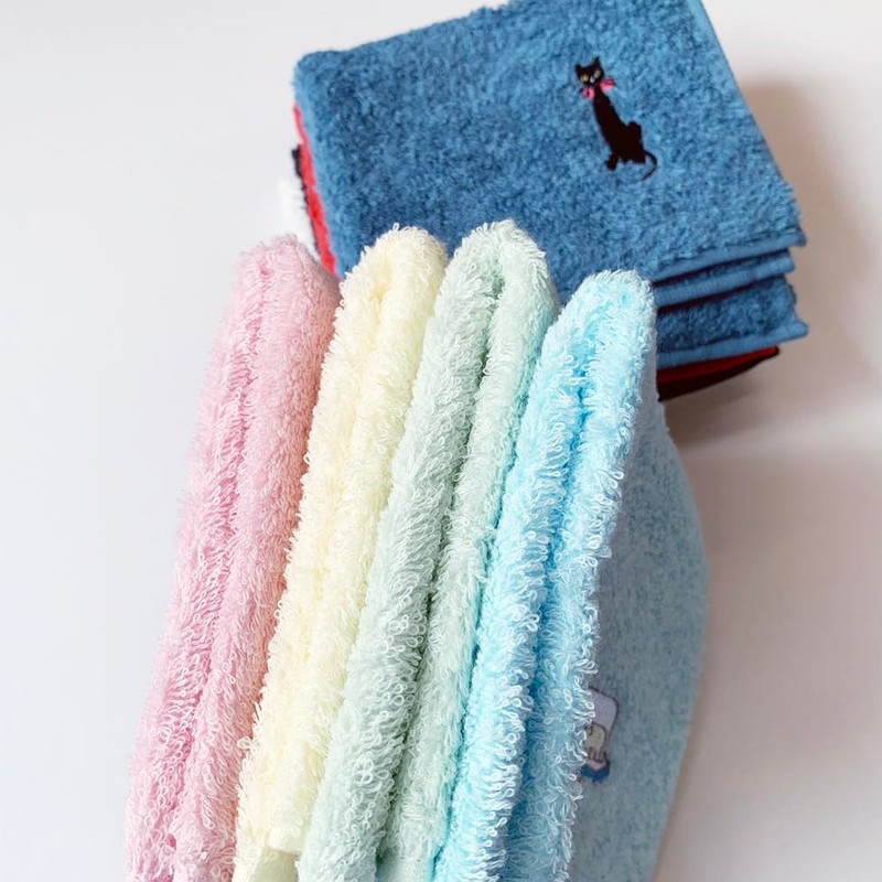 Kyosuu Kurumin Imabari Towel Handkerchief Set, Embroidery, Gift, 9.8 x
