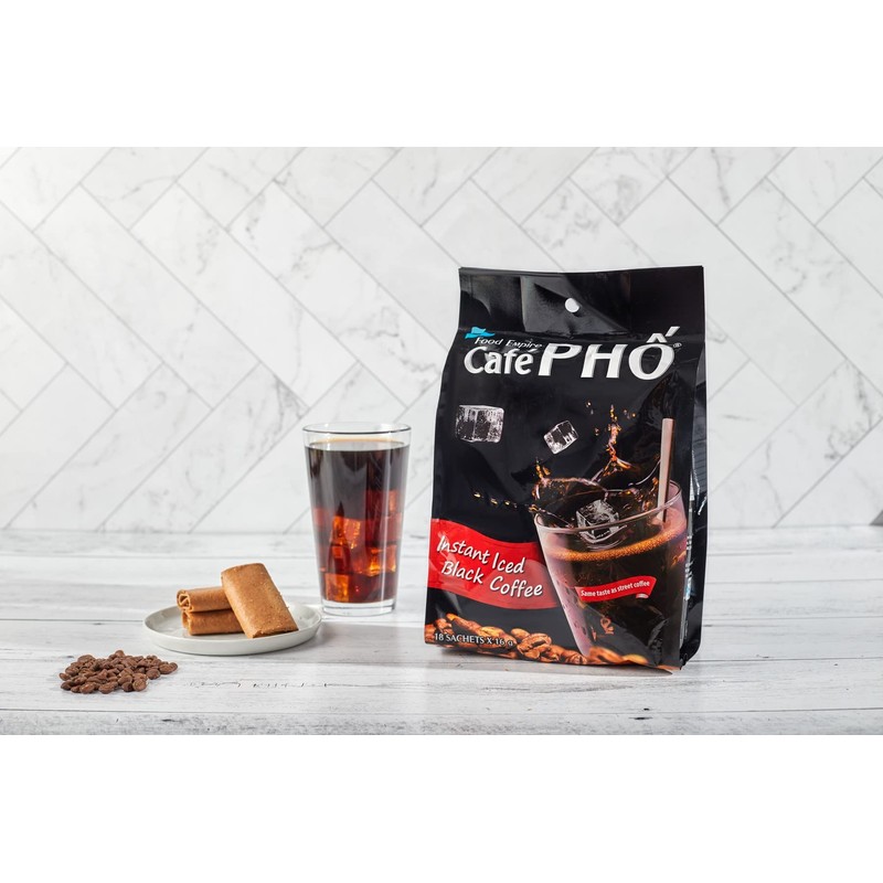 Cafe Pho Vietnamese Instant Coffee Mix, Iced Black Coffee, Cafe