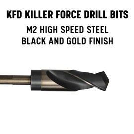Drill America - KFDRSD45/64 45/64" Reduced Shank High Speed Steel Black & Gold KFD Drill Bit with 1/2" Shank, KFD Series