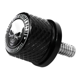 GUAIMI Stainless Knurled Fender Seat Bolt Screw 1/4"-20 Thread Compatible with Harley Sportster Touring Electra Glide Street Glide 1996-2020 - Kalifornien Schädel(Black)