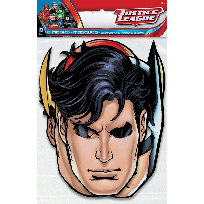 Unique Party 49971 - Justice League Party Masks, Pack of